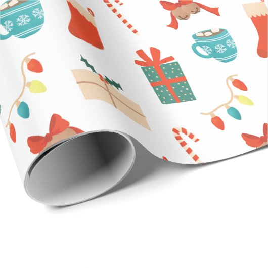 Vrolijk kerstmotief ontwerp cadeaupapier (Rol Hoek)