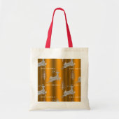 Vrolijk kerstmousserend rendiergoud tote bag (Voorkant)