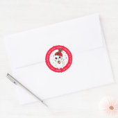 Vrolijk kerstmuis met kaasvakantie ronde sticker (Envelop)