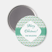 Vrolijk Kerstmuntje Groene Waterverf Boom Magneet (Voorkant / Achterkant)