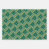 Vrolijk Kerstnaam Monogram Groen Goud Tieners Inpakpapier Vel (Voorkant)