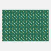 Vrolijk Kerstnaam Monogram Groen Goud Tieners Inpakpapier Vel (Voorkant 3)