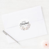 Vrolijk kerstnieuwjaar Holly Berries Ronde Sticker (Envelop)