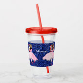 Vrolijk Kerstnotenkraker Ballerina Donker Haar Acryl Drinkbeker (Links)