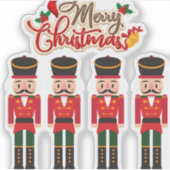 Vrolijk kerstnotenkraker feestelijk vakantie T-shi Sticker (Voorkant)