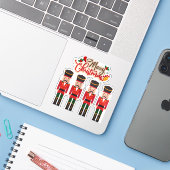 Vrolijk kerstnotenkraker feestelijk vakantie T-shi Sticker (Laptop met iPhone)