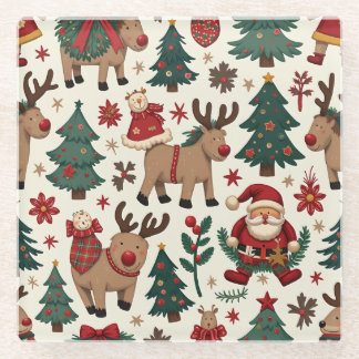 Vrolijk kerstOnderzetter Glazen Onderzetter