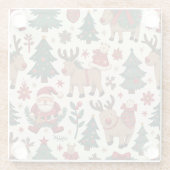 Vrolijk kerstOnderzetter Glazen Onderzetter (Achterkant)