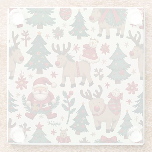 Vrolijk kerstOnderzetter Glazen Onderzetter (Achterkant)