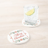 Vrolijk kerstOnderzetter Zandsteen Onderzetter (Zijkant)