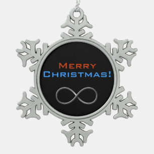 Vrolijk kerstoneindigheid Geek Gifts Tin Sneeuwvlok Ornament