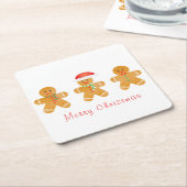 Vrolijk kerstontbijtkod voor kerstkerstmis kartonnen onderzetters (Schuin)