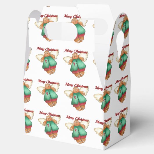 Vrolijk kerstontbijtkoek Angel Favor Box Bedankdoosjes (Geopend)