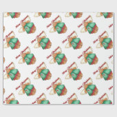 Vrolijk kerstontbijtkoek engel-omslagpapier cadeaupapier (Vlak)