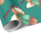 Vrolijk kerstontbijtkoek engel-papier cadeaupapier (Rol Hoek)