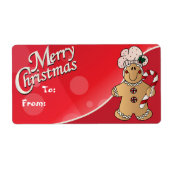 Vrolijk kerstontbijtkoek Gift Labels (Voorkant)