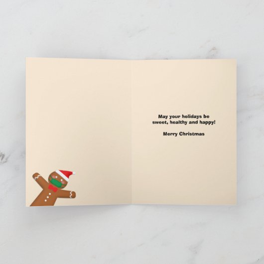 Vrolijk kerstontbijtkoek Man in Face Mask Feestdagen Kaart (Binnen)