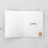 Vrolijk kerstontbijtkoek mensen en bomen kaart (Binnen)