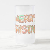 Vrolijk kerstontbijtkoek Typografie Matglas Bierpul (Center)