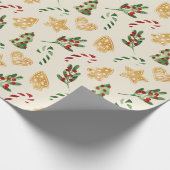 Vrolijk kerstontbijtkoekjes cadeaupapier (Hoek)