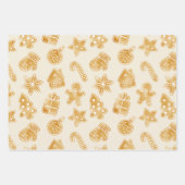 Vrolijk kerstontbijtkoekjes inpakpapier vel (Voorkant 3)