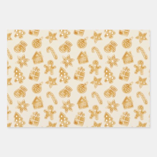 Vrolijk kerstontbijtkoekjes inpakpapier vel (Voorkant 2)