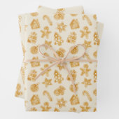 Vrolijk kerstontbijtkoekjes inpakpapier vel (In situ)