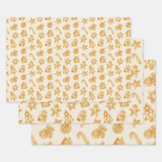 Vrolijk kerstontbijtkoekjes inpakpapier vel (Set)