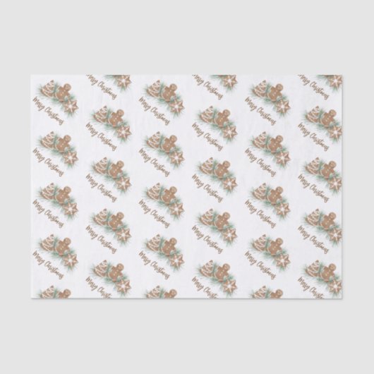 Vrolijk kerstontbijtkoekjes tissuepapier (Voorkant)