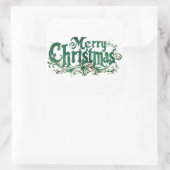 vrolijk kerstontwerp2 vierkante sticker (Tas)