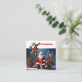 vrolijk kerstontwerp en schilderen contactkaartje (Staand voorkant)