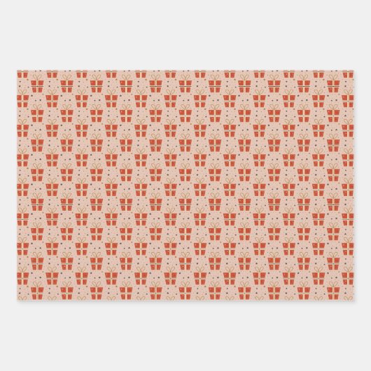 Vrolijk kerstontwerp inpakpapier vel (Voorkant 3)