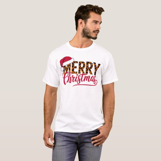Vrolijk kerstontwerp met Santa Hat T-shirt (Voorkant volledig)