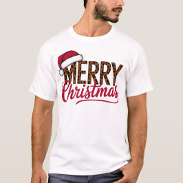 Vrolijk kerstontwerp met Santa Hat T-shirt
