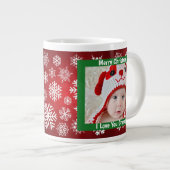 Vrolijk kerstopa, rood en wit, aangepaste foto grote koffiekop (Voorkant rechts)