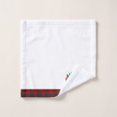 Vrolijk kerstophalen en boom gepersonaliseerd bad handdoek (Wasdoekje)