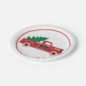 Vrolijk kerstophalen en boom papieren bordje (Gekanteld)