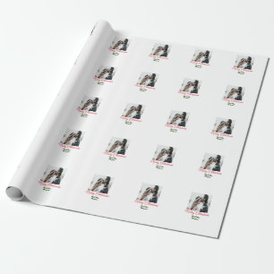 Vrolijk kerstpaar foto voeg naam gelukkige vakanti cadeaupapier