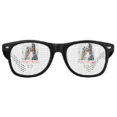 Vrolijk kerstpaar foto voeg naam gelukkige vakanti retro zonnebril (Voorkant)