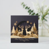 Vrolijk kerstpaar van rendieren Foto Feestdagenkaart (Staand voorkant)