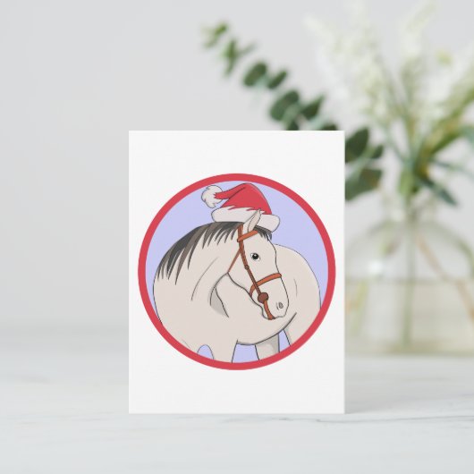 Vrolijk kerstpaard briefkaart (Staand voorkant)