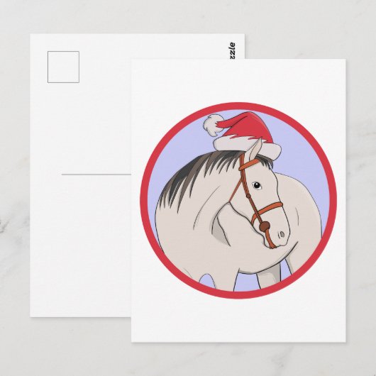 Vrolijk kerstpaard briefkaart (Voorkant / Achterkant)