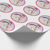 Vrolijk kerstpaard cadeaupapier (Hoek)