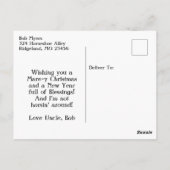 Vrolijk kerstpaard Cartoon gepersonaliseerd Briefkaart (Achterkant)