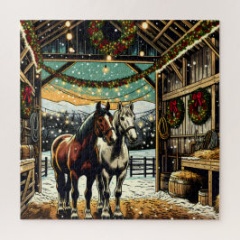 Vrolijk kerstpaard Cartoon Legpuzzel