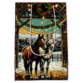 Vrolijk kerstpaard Cartoon Medium Cadeauzakje (Achterkant)