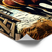 Vrolijk kerstpaard Cartoon Poster (Hoek)