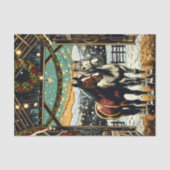 Vrolijk kerstpaard Cartoon Tissuepapier (Voorkant)