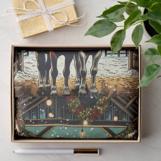 Vrolijk kerstpaard Cartoon Tissuepapier (Geschenk)