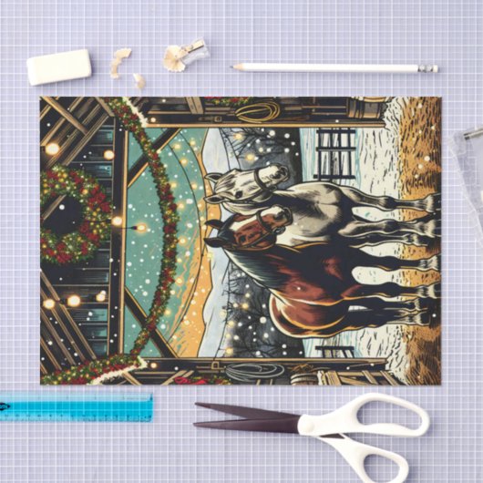 Vrolijk kerstpaard Cartoon Tissuepapier (Craft)